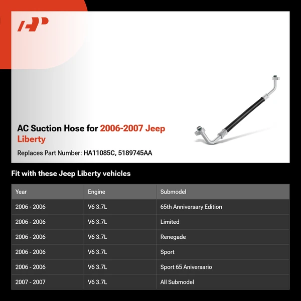 AC Suction Hose for 2006-2007 Jeep Liberty