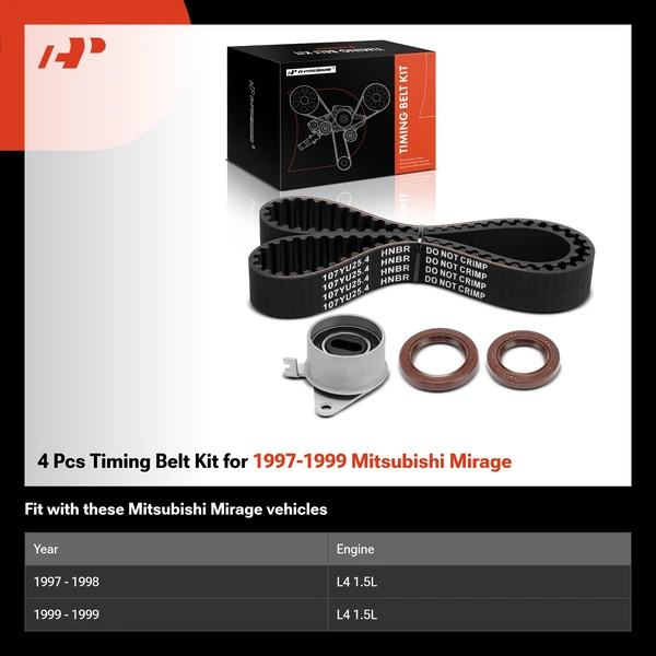 4 Pcs Timing Belt Kit for 1997-1999 Mitsubishi Mirage