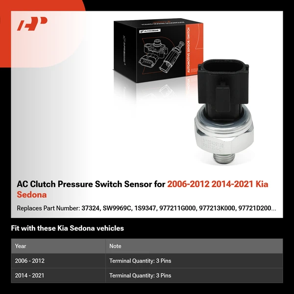 AC Clutch Pressure Switch Sensor for 2006-2012 2014-2021 Kia Sedona