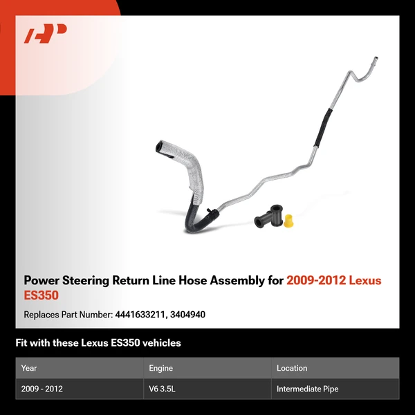 Power Steering Return Line Hose Assembly for 2009-2012 Lexus ES350