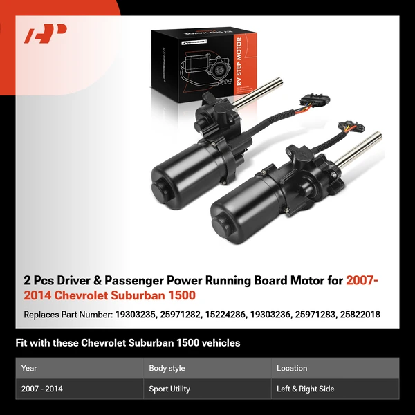 2 Pcs Driver & Passenger Power Running Board Motor for 2007-2014 Chevrolet Suburban 1500