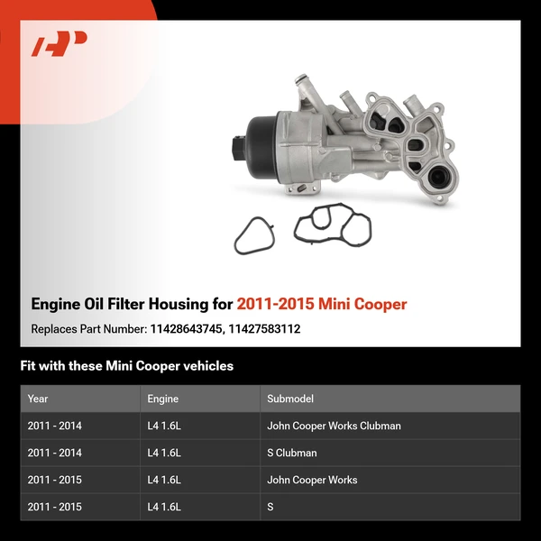 Engine Oil Filter Housing for 2011-2015 Mini Cooper