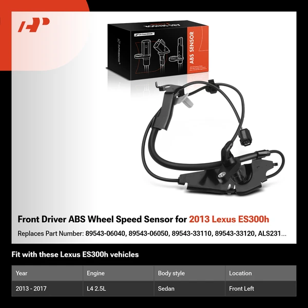 Front Driver ABS Wheel Speed Sensor for 2013 Lexus ES300h