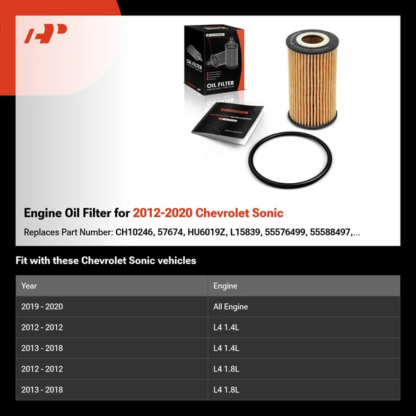 Engine Oil Filter for 2012-2020 Chevrolet Sonic