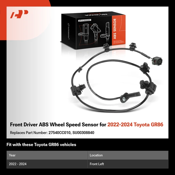 Front Driver ABS Wheel Speed Sensor for 2022-2024 Toyota GR86
