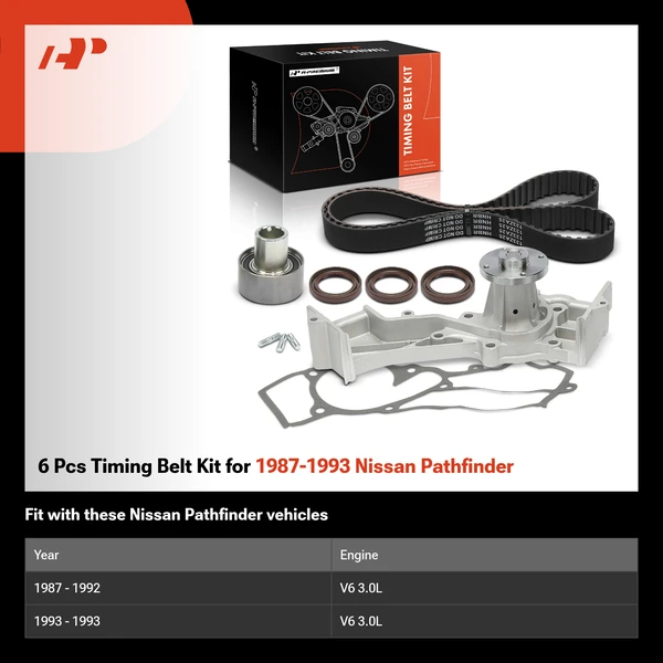 6 Pcs Timing Belt Kit for 1987-1993 Nissan Pathfinder