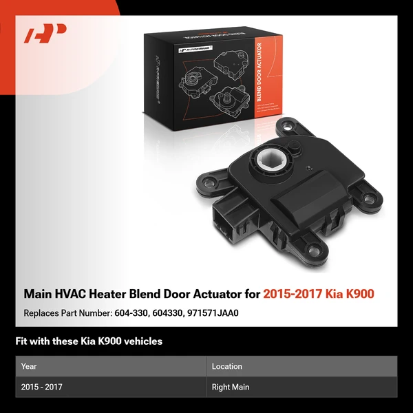 Main HVAC Heater Blend Door Actuator for 2015-2017 Kia K900