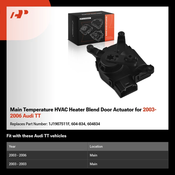 Main Temperature HVAC Heater Blend Door Actuator for 2003-2006 Audi TT