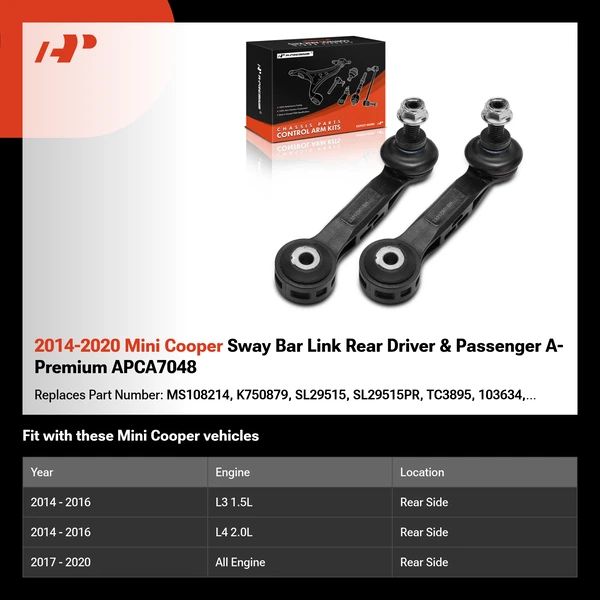 2014-2020 Mini Cooper Sway Bar Link Rear Driver & Passenger A-Premium APCA7048