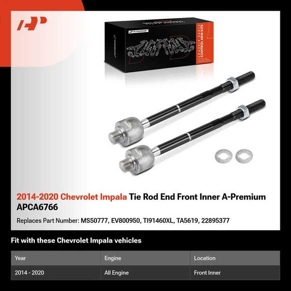 2014-2020 Chevrolet Impala Tie Rod End Front Inner A-Premium APCA6766
