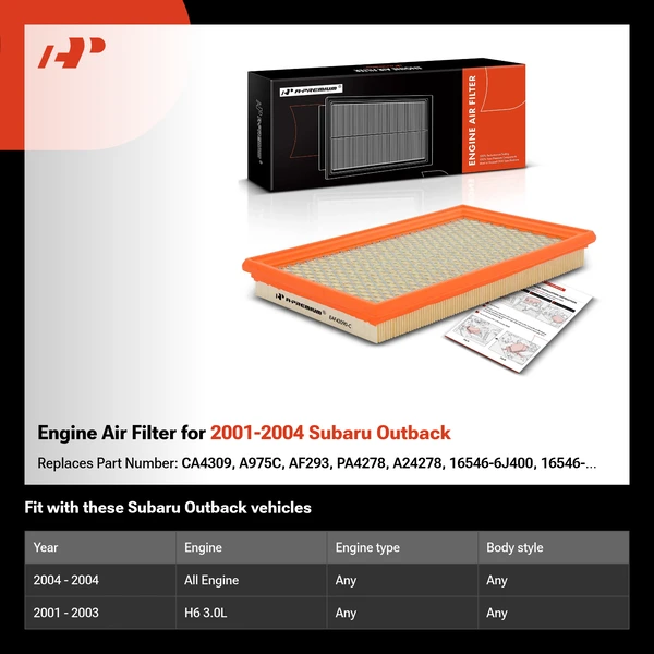 Engine Air Filter for 2001-2004 Subaru Outback