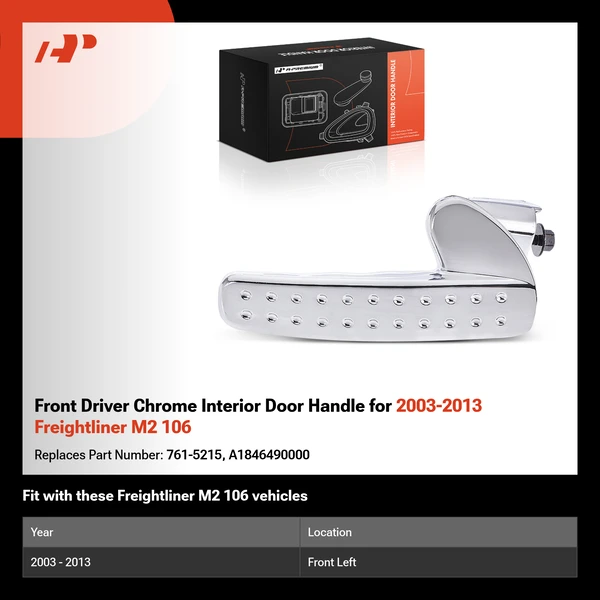 Front Driver Chrome Interior Door Handle for 2003-2013 Freightliner M2 106