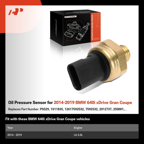 Oil Pressure Sensor for 2014-2019 BMW 640i xDrive Gran Coupe