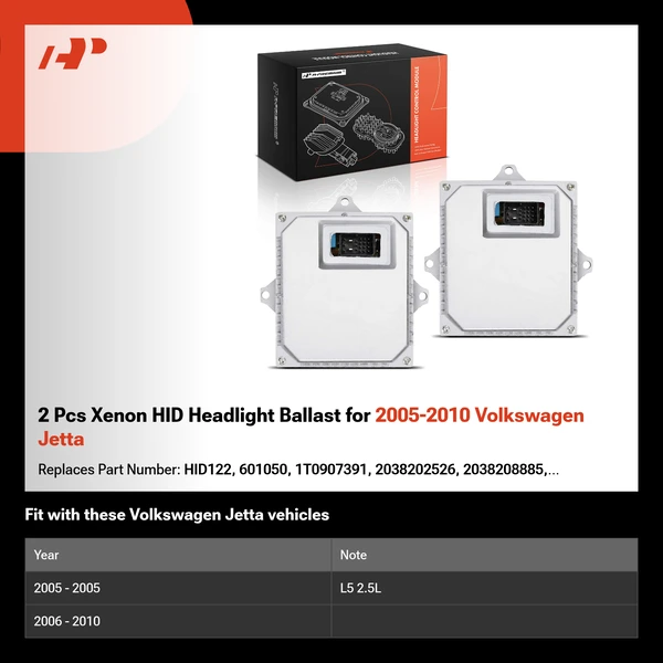 2 Pcs Xenon HID Headlight Ballast for 2005-2010 Volkswagen Jetta