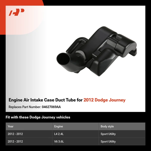 Engine Air Intake Case Duct Tube for 2012 Dodge Journey