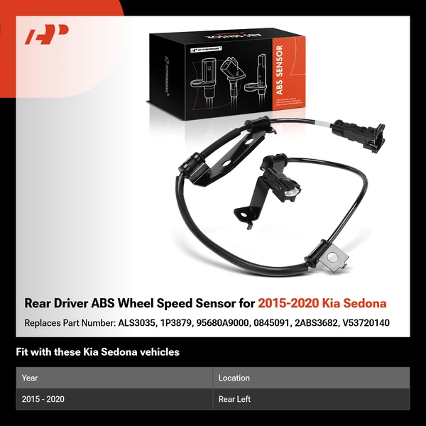 Rear Driver ABS Wheel Speed Sensor for 2015-2020 Kia Sedona