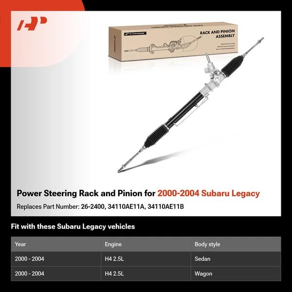 Power Steering Rack and Pinion for 2000-2004 Subaru Legacy