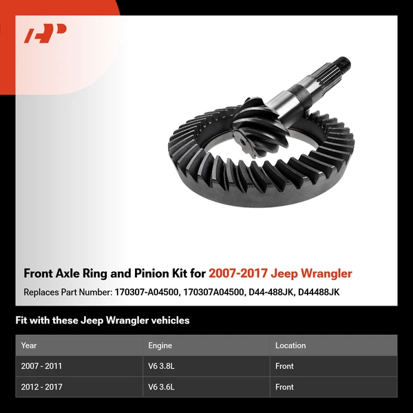 Front Axle Ring and Pinion Kit for 2007-2017 Jeep Wrangler