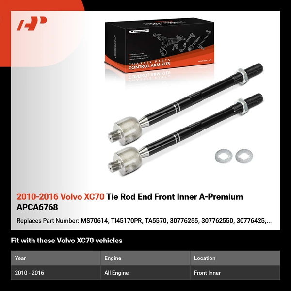2010-2016 Volvo XC70 Tie Rod End Front Inner A-Premium APCA6768