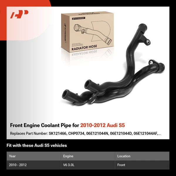 Front Engine Coolant Pipe for 2010-2012 Audi S5