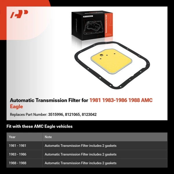 Automatic Transmission Filter for 1981 1983-1986 1988 AMC Eagle