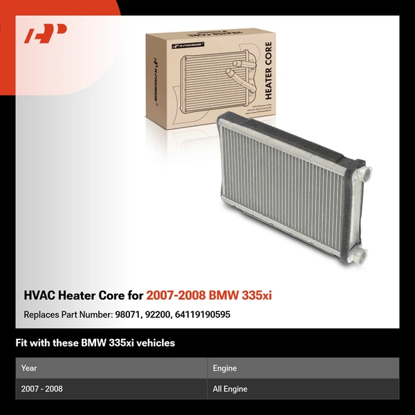 HVAC Heater Core for 2007-2008 BMW 335xi