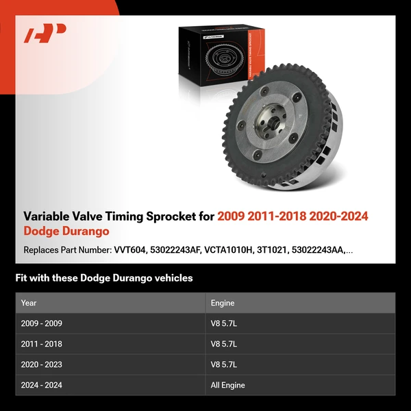 Variable Valve Timing Sprocket for 2009 2011-2018 2020-2024 Dodge Durango