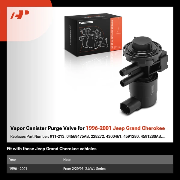 Vapor Canister Purge Valve for 1996-2001 Jeep Grand Cherokee