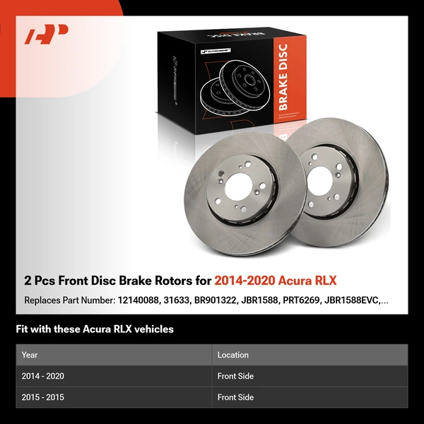 2 Pcs Front Disc Brake Rotors for 2014-2020 Acura RLX