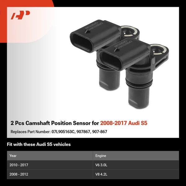 2 Pcs Camshaft Position Sensor for 2008-2017 Audi S5
