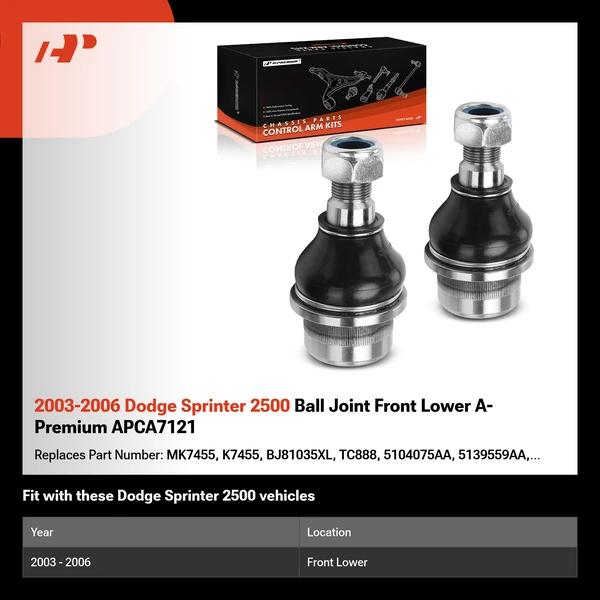2003-2006 Dodge Sprinter 2500 Ball Joint Front Lower A-Premium APCA7121