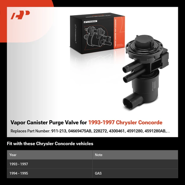 Vapor Canister Purge Valve for 1993-1997 Chrysler Concorde