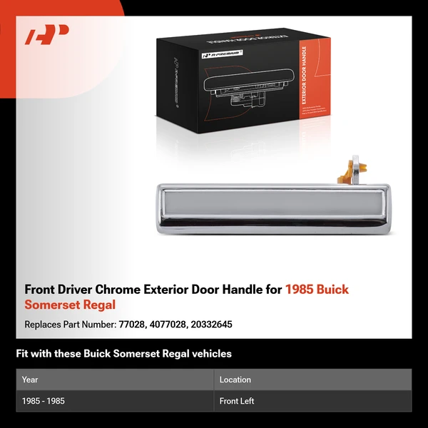 Front Driver Chrome Exterior Door Handle for 1985 Buick Somerset Regal