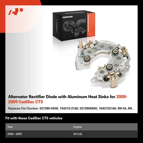 Alternator Rectifier Diode with Aluminum Heat Sinks for 2008-2009 Cadillac CTS