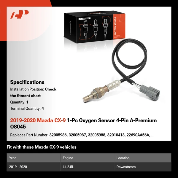 2019-2020 Mazda CX-9 1-Pc Oxygen Sensor 4-Pin A-Premium OS045