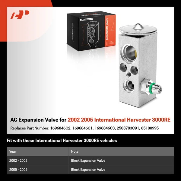 AC Expansion Valve for 2002 2005 International Harvester 3000RE