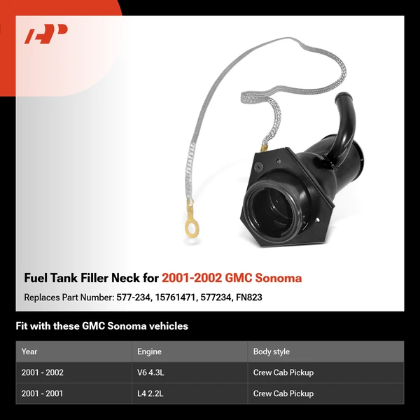Fuel Tank Filler Neck for 2001-2002 GMC Sonoma
