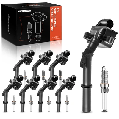8 Pcs Black Ignition Coil & 8 Pcs IRIDIUM Spark Plug Kit