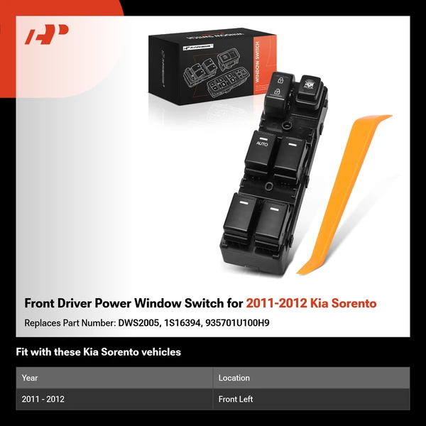 Front Driver Power Window Switch for 2011-2012 Kia Sorento