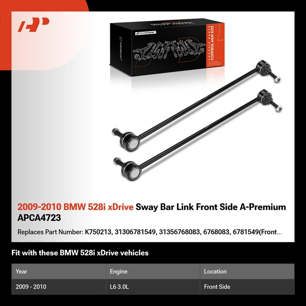 2009-2010 BMW 528i xDrive Sway Bar Link Front Side A-Premium APCA4723