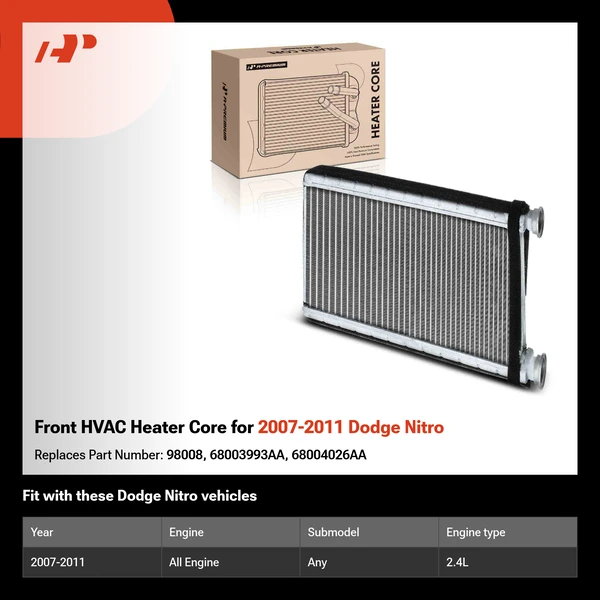 Front HVAC Heater Core for 2007-2011 Dodge Nitro