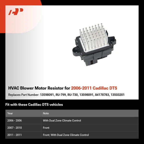 HVAC Blower Motor Resistor for 2006-2011 Cadillac DTS