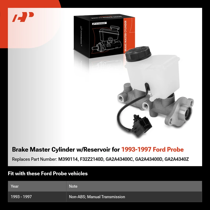 Brake Master Cylinder w/Reservoir for 1993-1997 Ford Probe