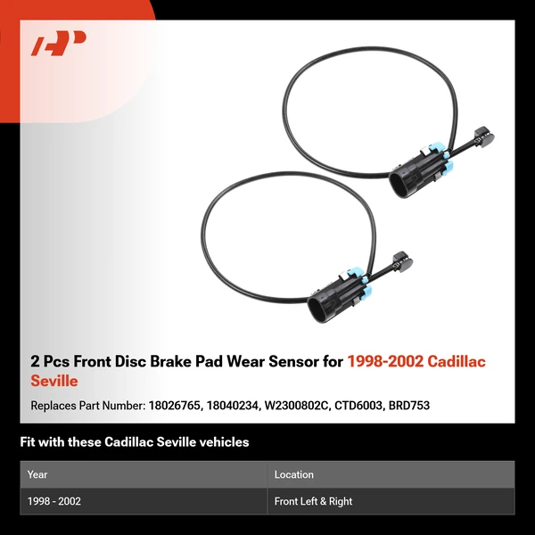 2 Pcs Front Disc Brake Pad Wear Sensor for 1998-2002 Cadillac Seville
