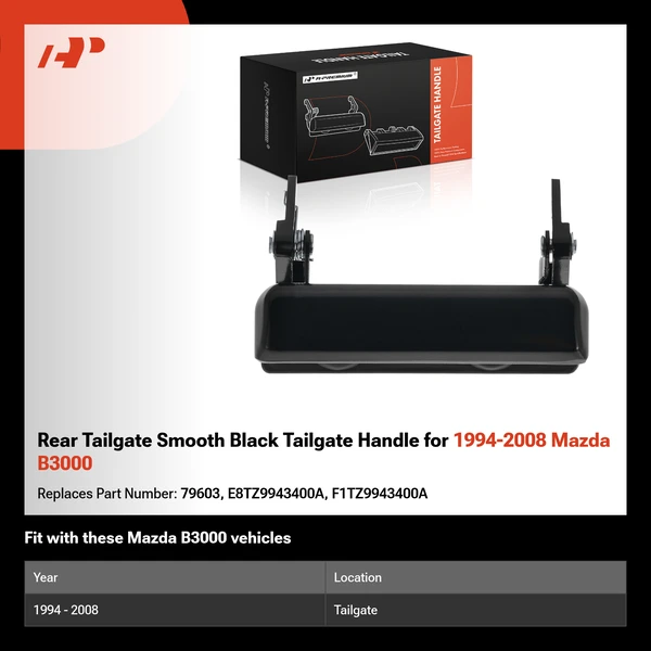 Rear Tailgate Smooth Black Tailgate Handle for 1994-2008 Mazda B3000