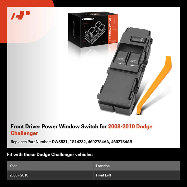 Front Driver Power Window Switch for 2008-2010 Dodge Challenger
