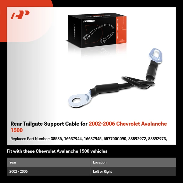 Rear Tailgate Support Cable for 2002-2006 Chevrolet Avalanche 1500
