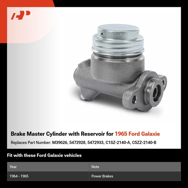 Brake Master Cylinder with Reservoir for 1965 Ford Galaxie