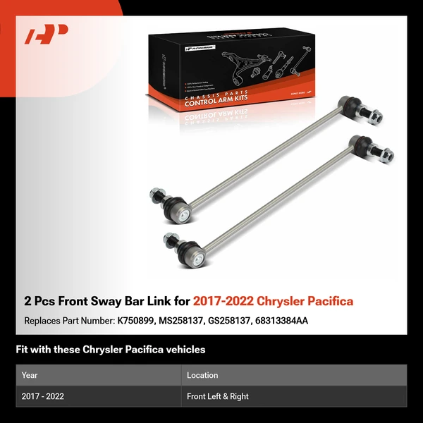 2 Pcs Front Sway Bar Link for 2017-2022 Chrysler Pacifica