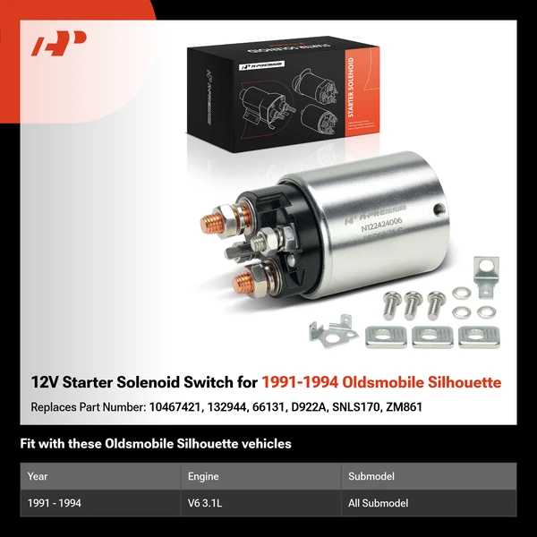 12V Starter Solenoid Switch for 1991-1994 Oldsmobile Silhouette